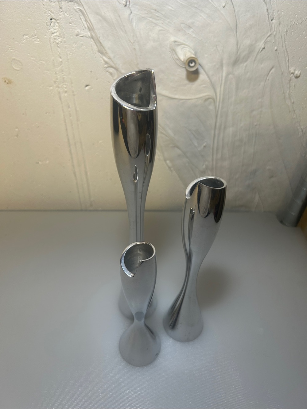 VINTAGE NAMBÉ SET OF 3 SPIRAL CANDLESTICKS